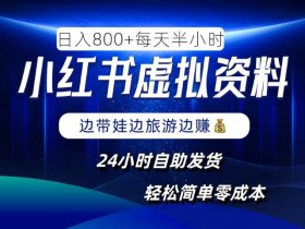 小红书蓝海虚拟资料玩法，信息差项目轻松变现