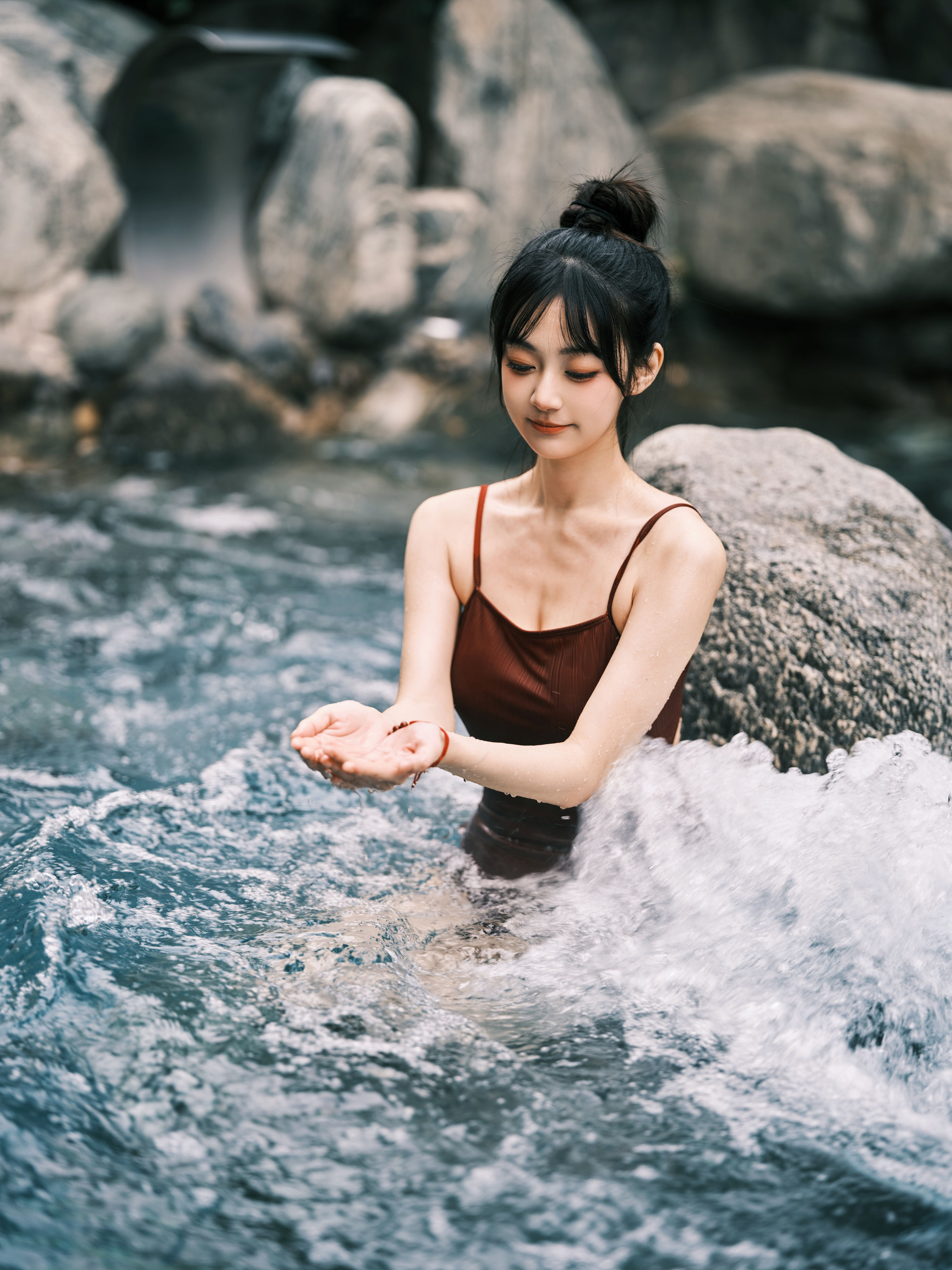 温泉红 女神 模特 写真 摄影 精美