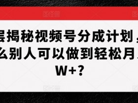 视频号分成计划赚钱难吗，真实操作案例解读分成玩法