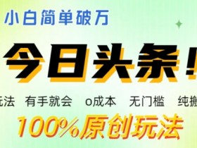 无脑搬砖头条号项目，日入700+的暴利玩法如何批量操作？