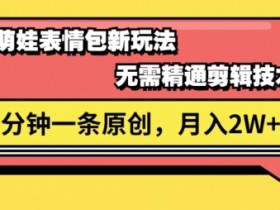 表情包变现玩法揭秘，2分钟一个视频轻松日入800+